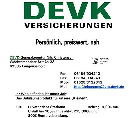 Logo DEVK Generalagentur

Nils Christensen